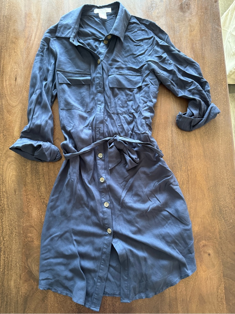 VENUS Dark Navy Collared Button Shirt